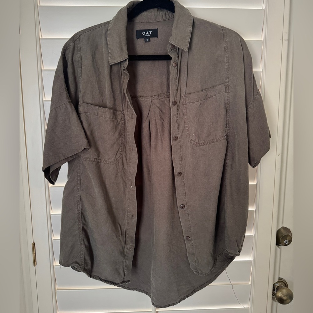 OAT Army Green Utility Button-Up Shirt - S
